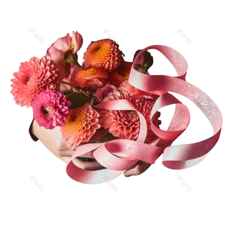丝带图片,夏天元素,花卉PNG,花朵免抠素材
